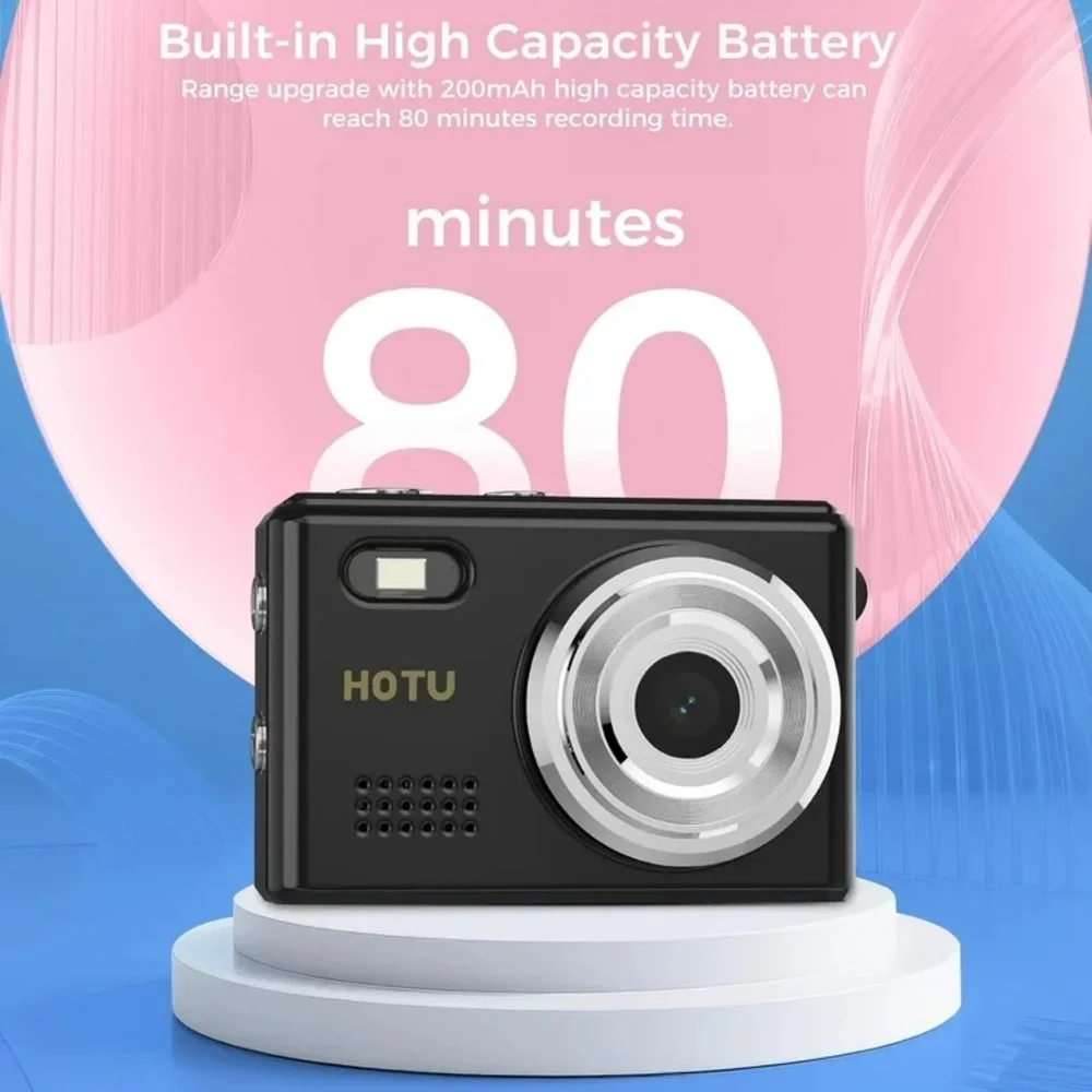 Compact Black Digital Camera Keychain